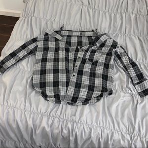Off the shoulder bottom up flannel